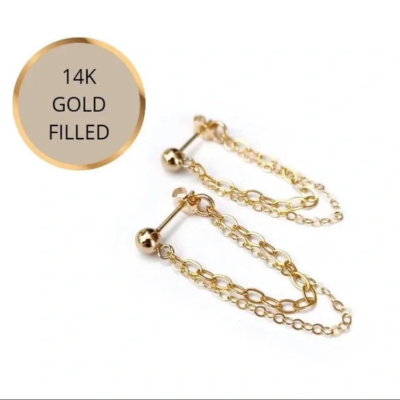 14k Gold Filled Post Earrings - Picture 1 of 5